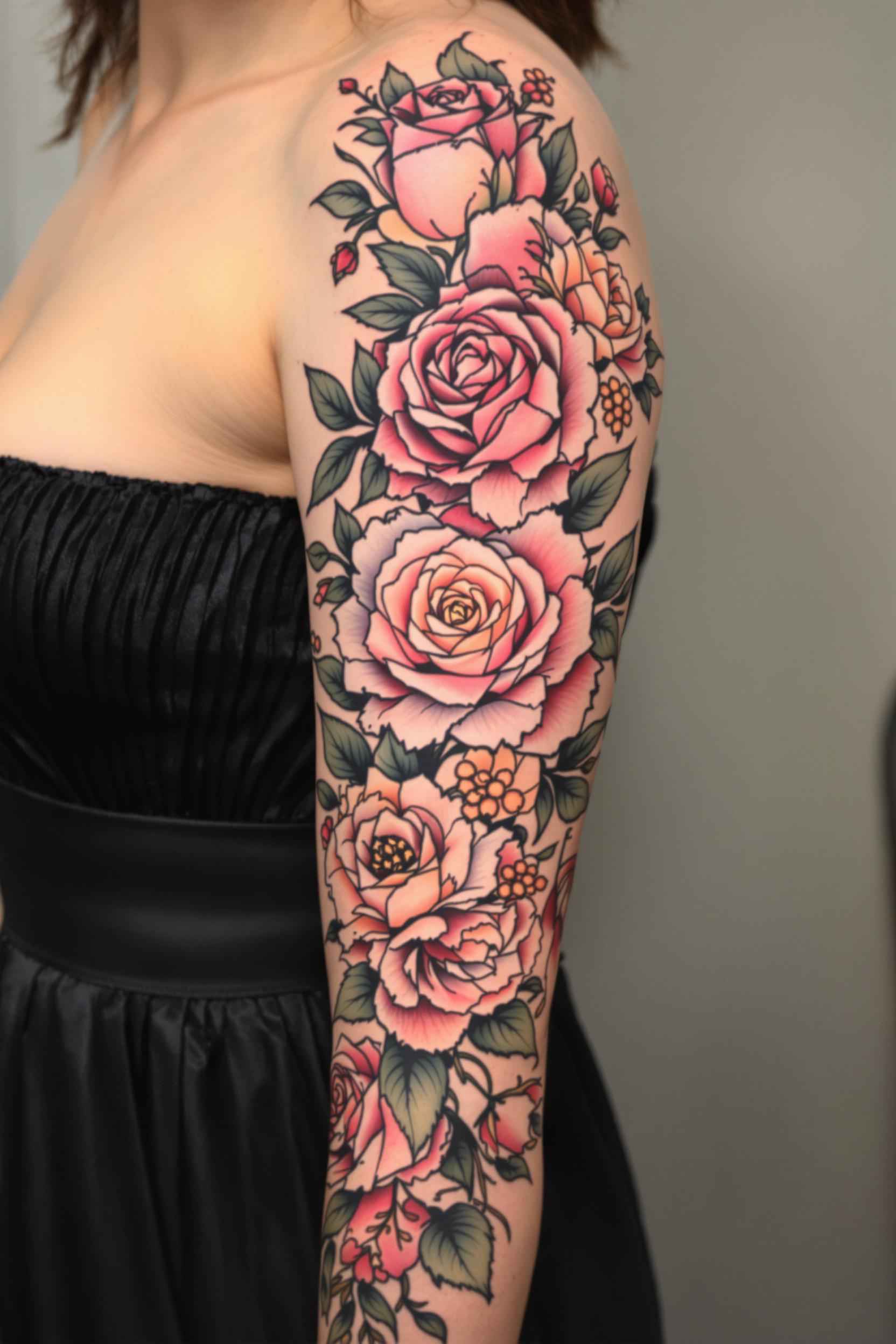 Blooming Roses Sleeve Art