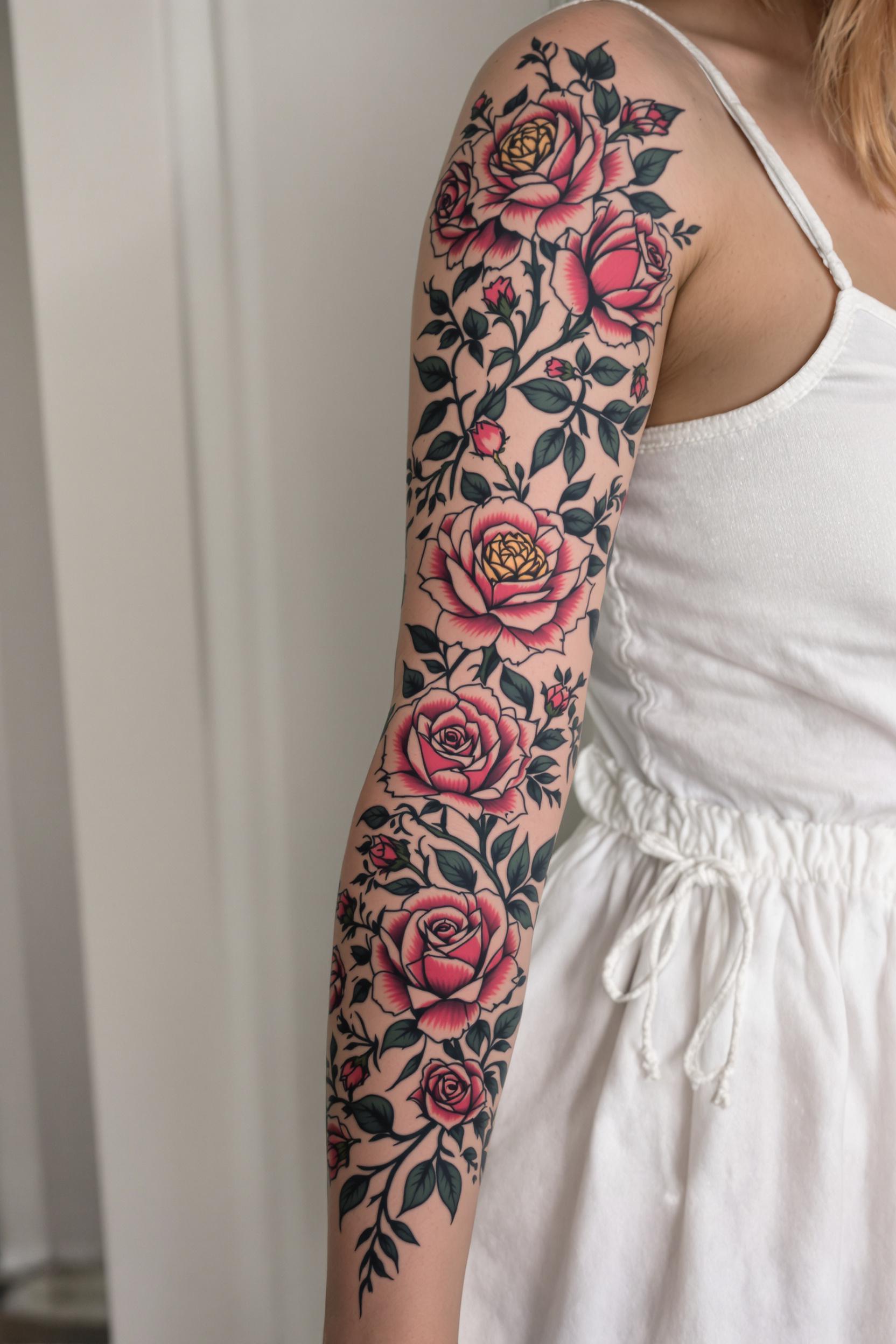 Blooming Roses Sleeve Art