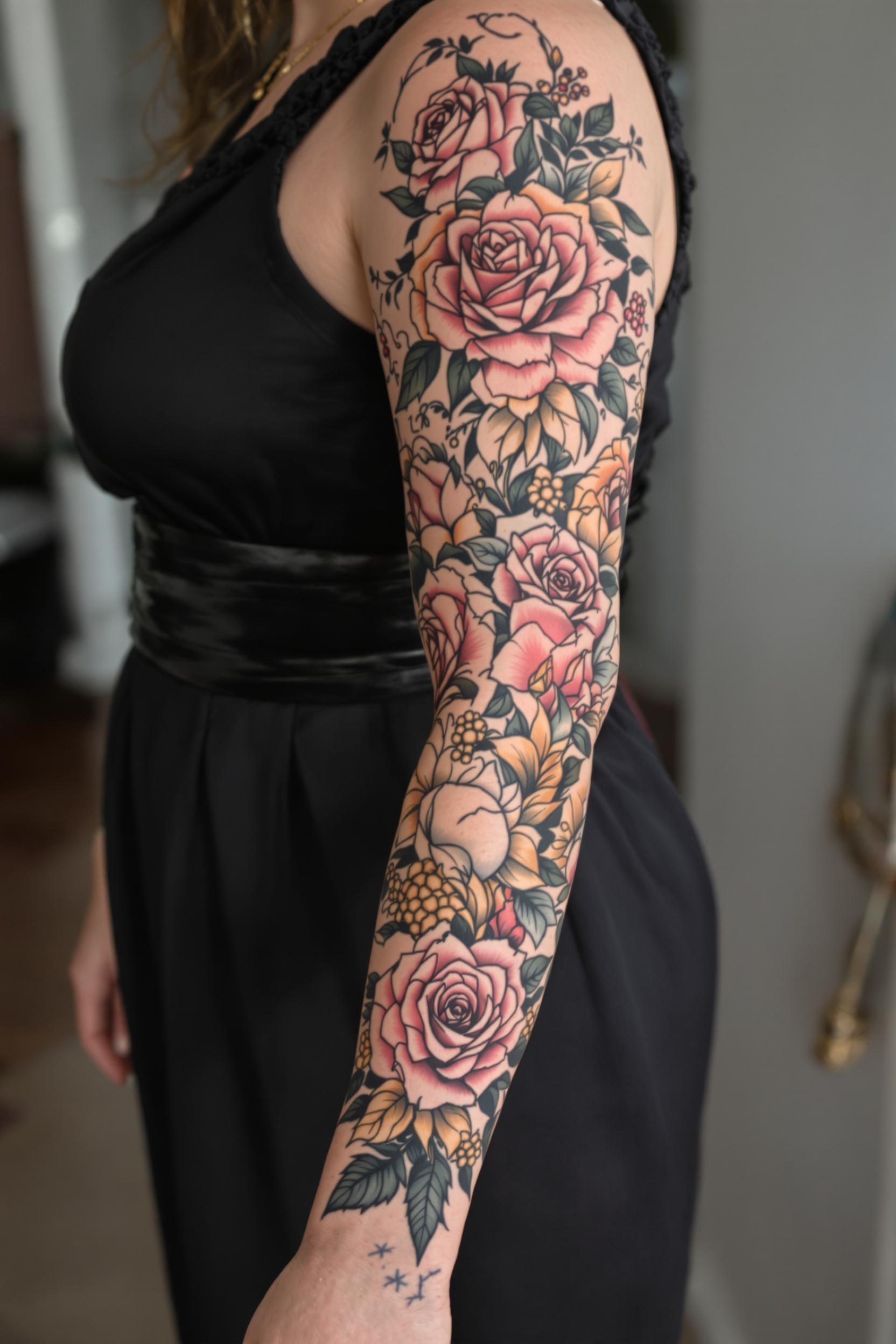 Blooming Roses Tattoo Art