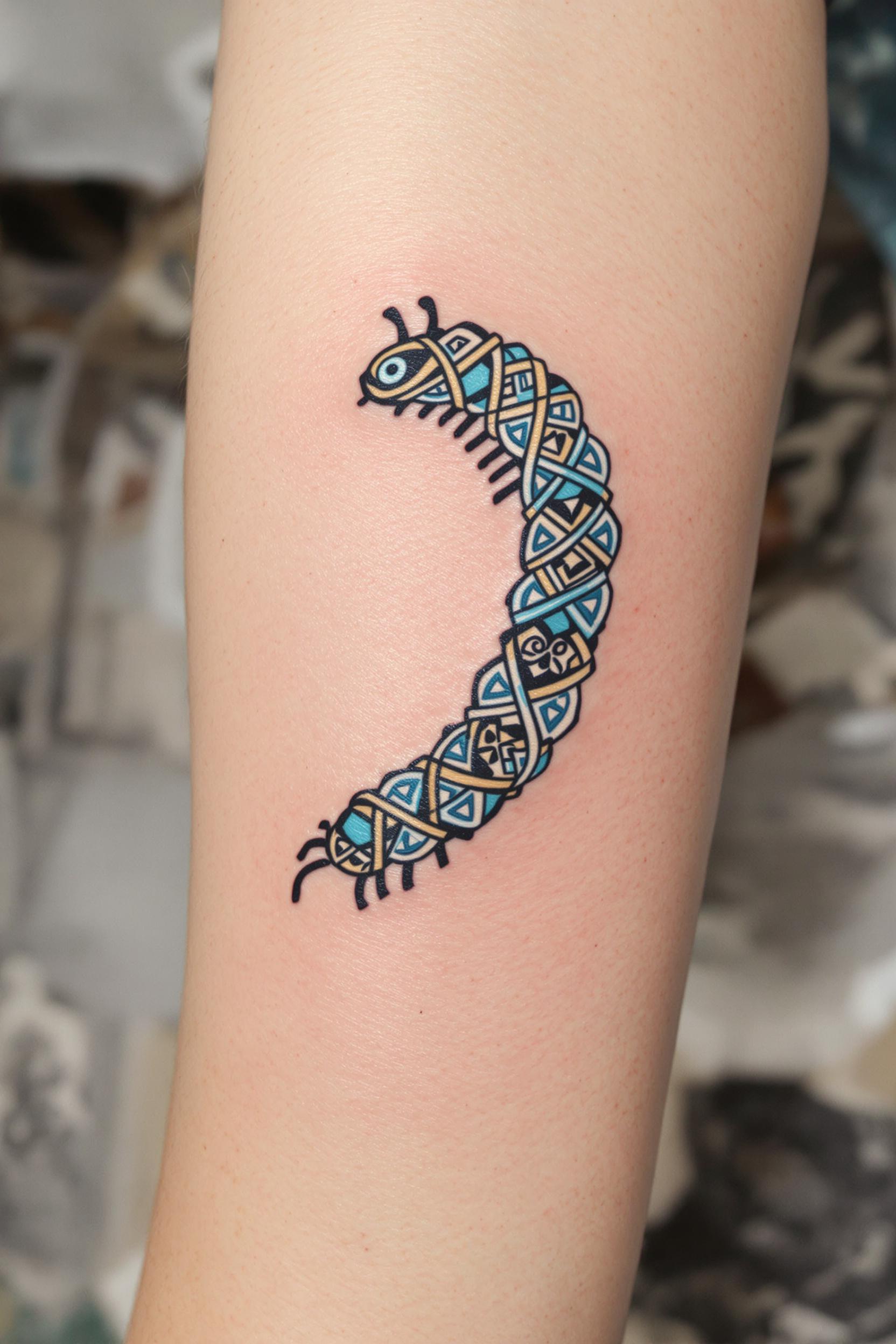 Bold Caterpillar Ink Art