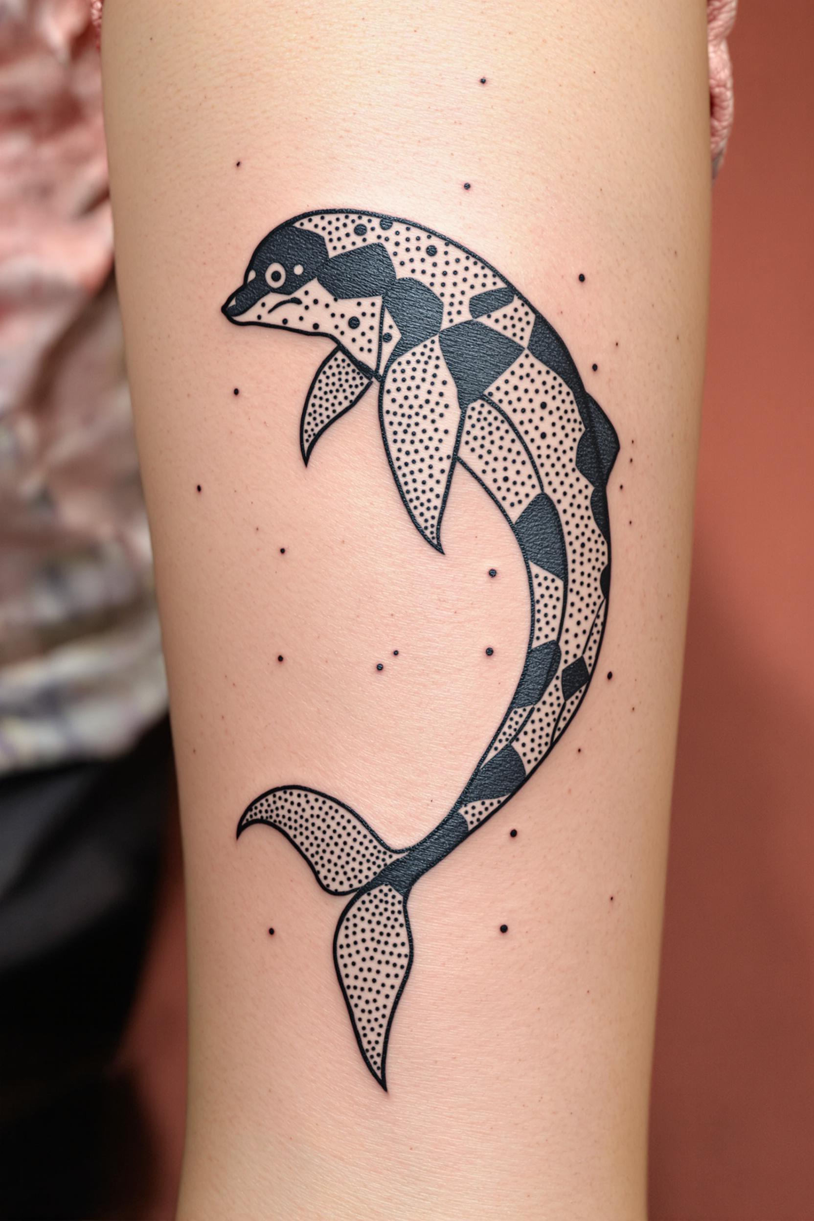 Bold Dolphin Ink Art