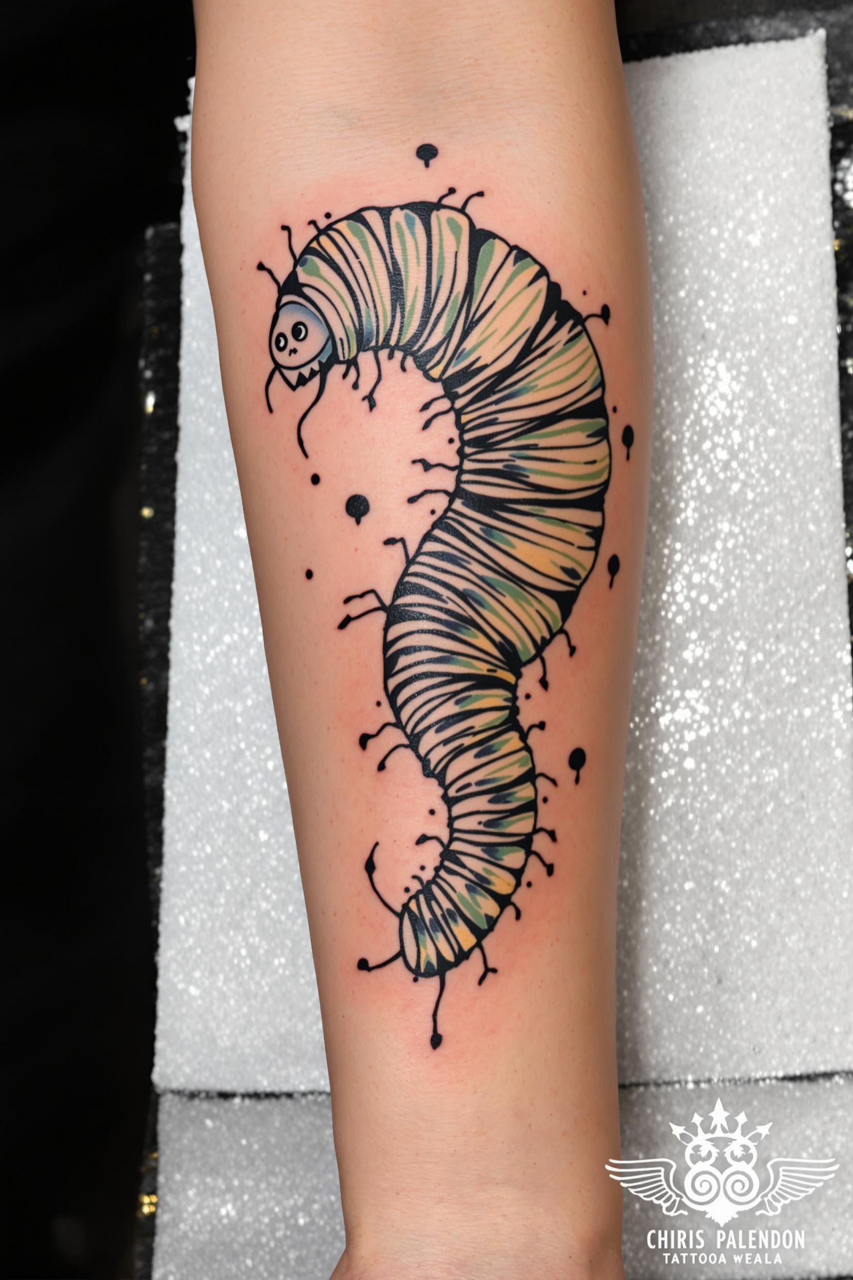 caterpillar ink bold art