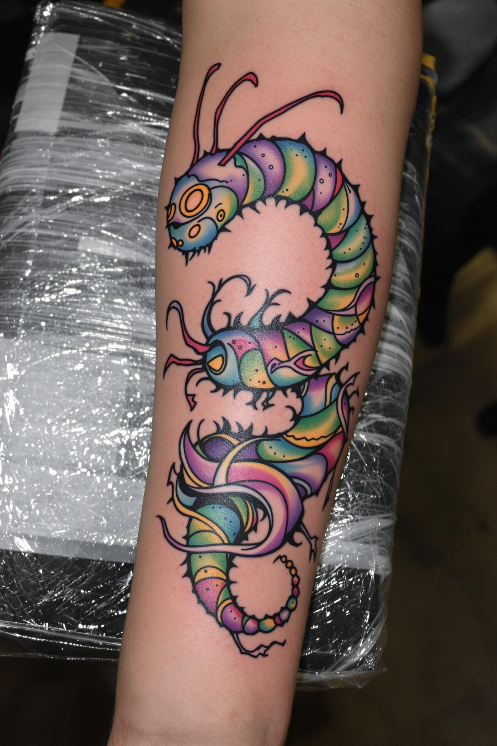 Colorful Caterpillar Ink Magic
