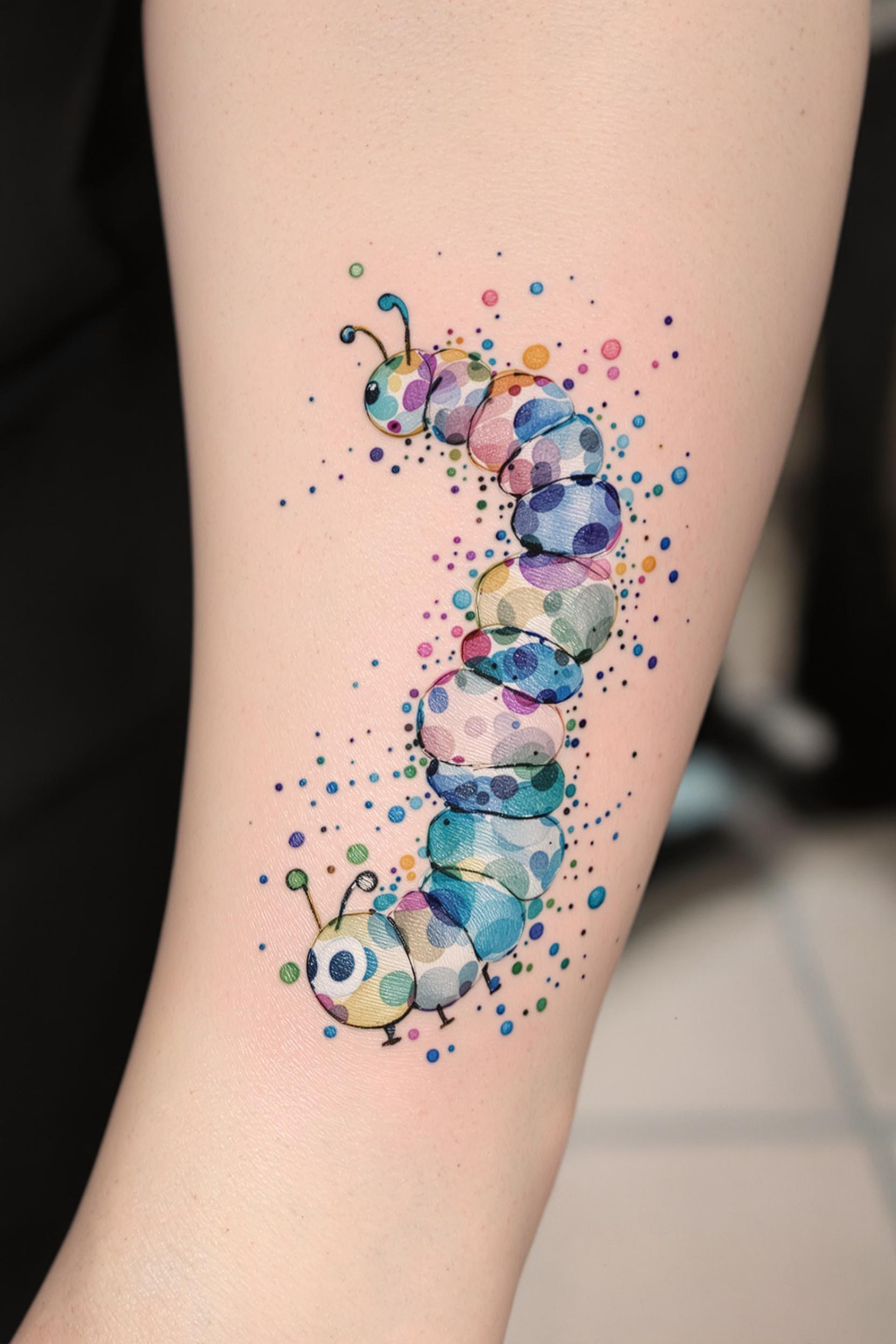Colorful Caterpillar Inked Joy