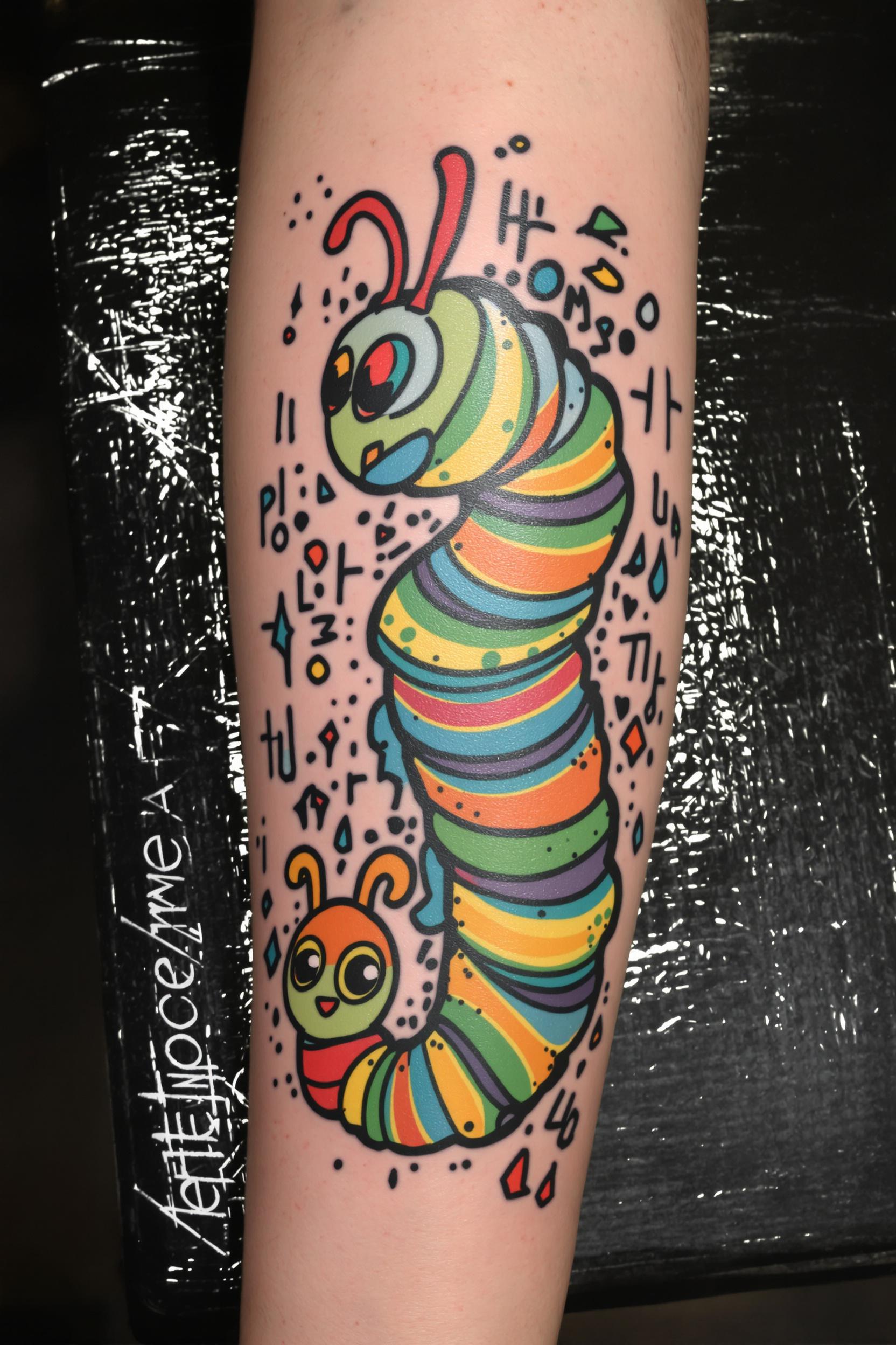 Colorful Inked Caterpillar Vibes
