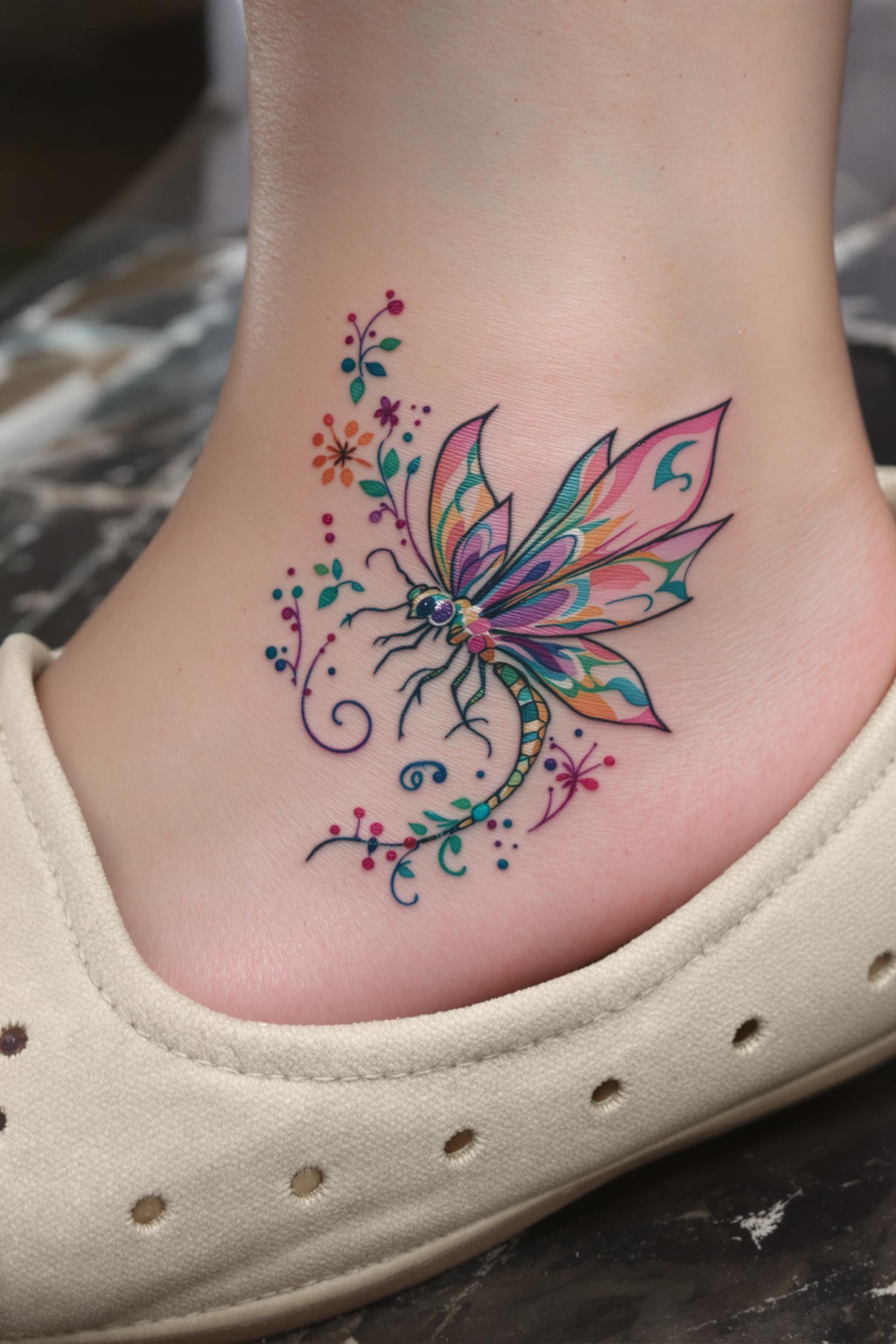 Dragonfly and Floral Elegance