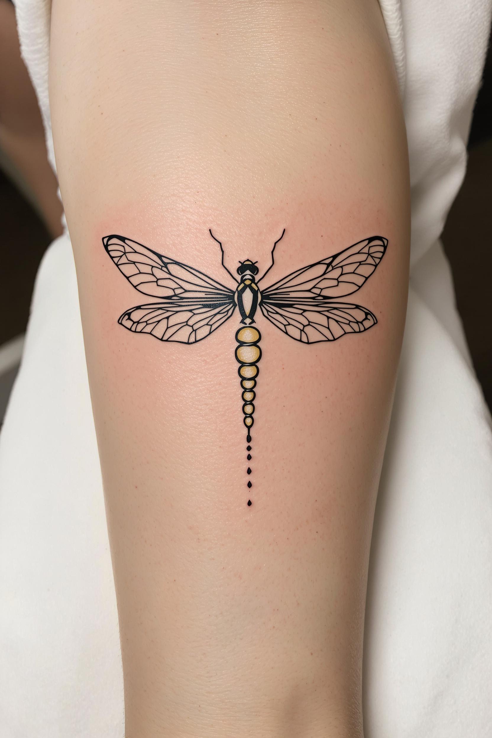 Elegant Dragonfly Tattoo Showcase