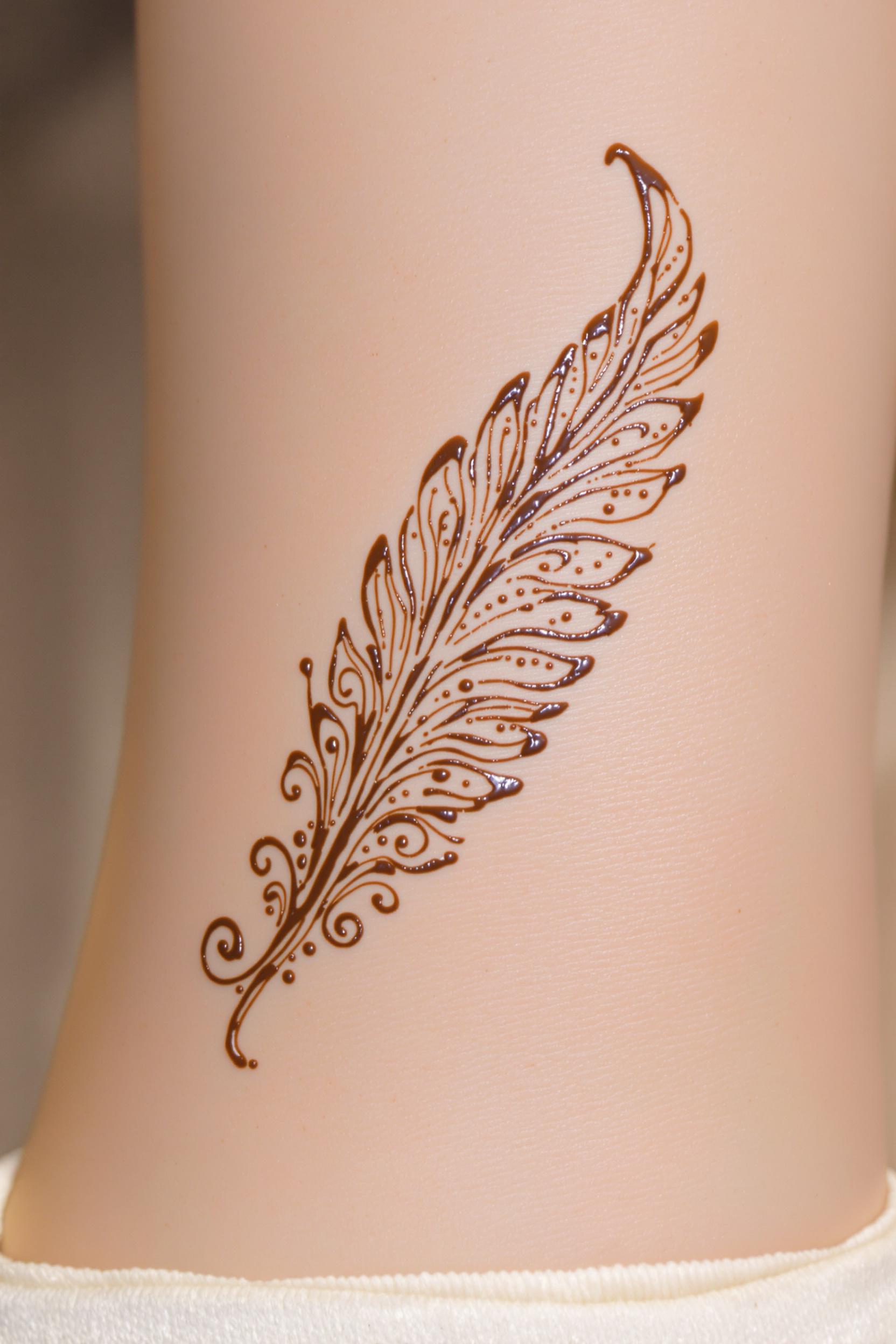 Henna Feather Elegance Unveiled