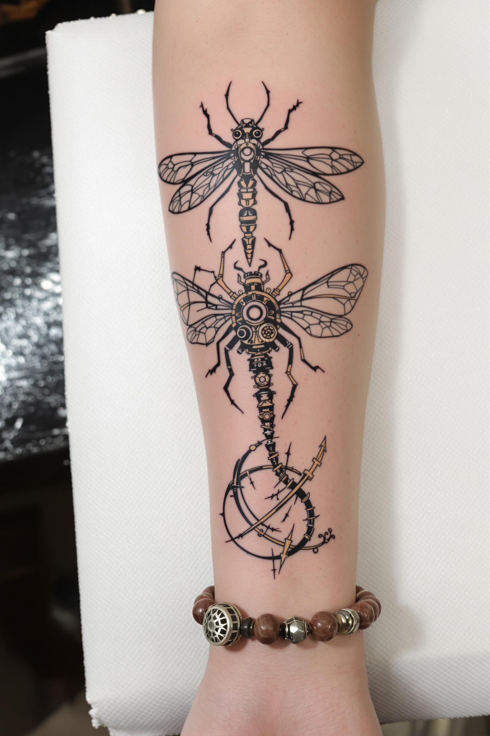 Mechanical Dragonfly Inked Beauty