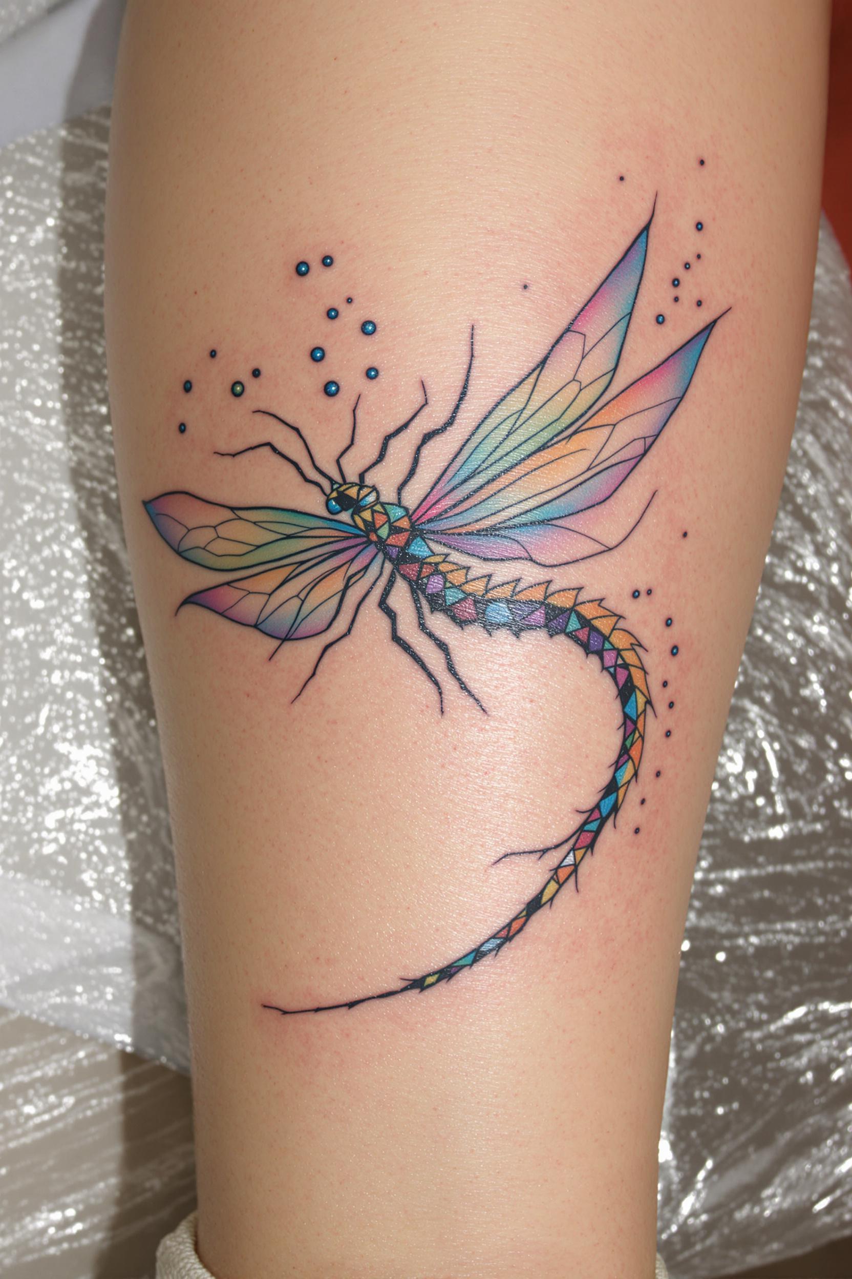 Rainbow Wings Tattoo Art