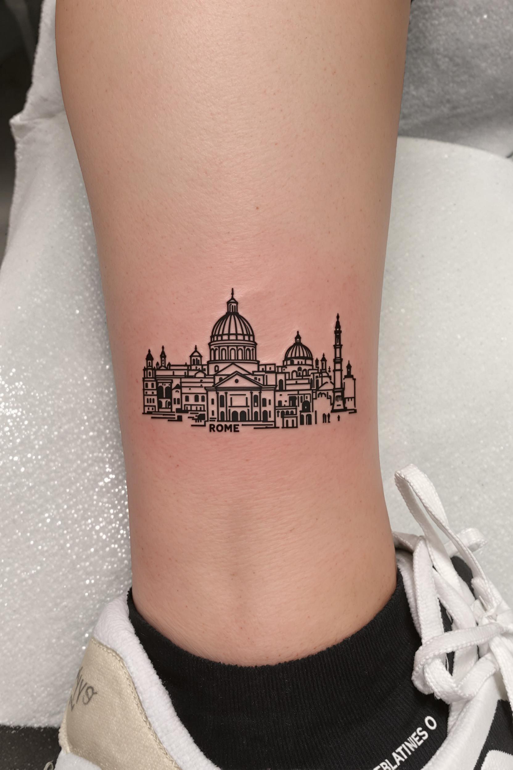 Rome Skyline Tattoo Art