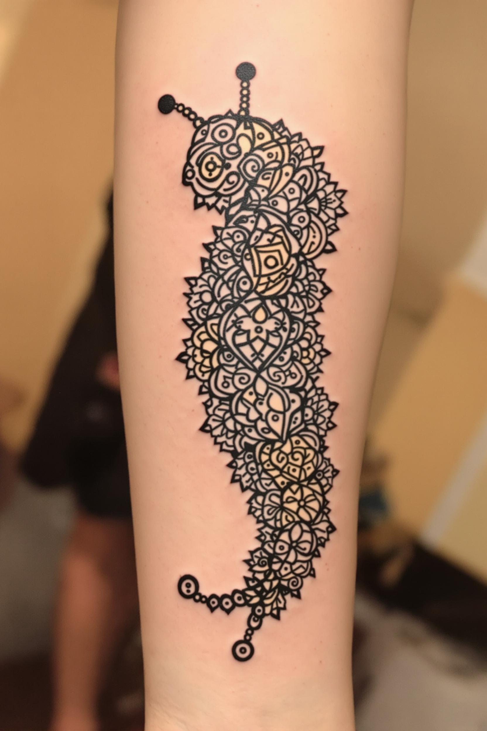 Seahorse Mandala Ink Art