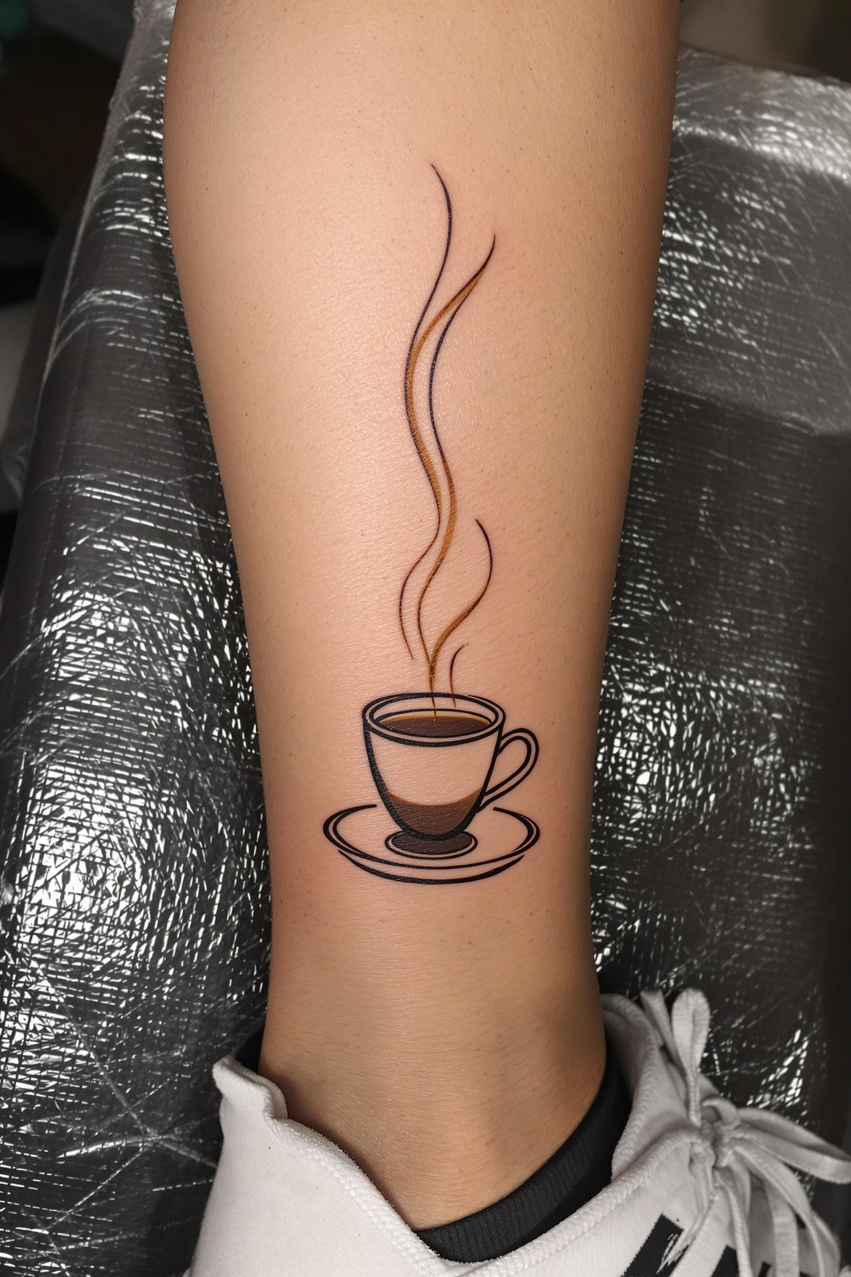Steaming Coffee Tattoo Vibes