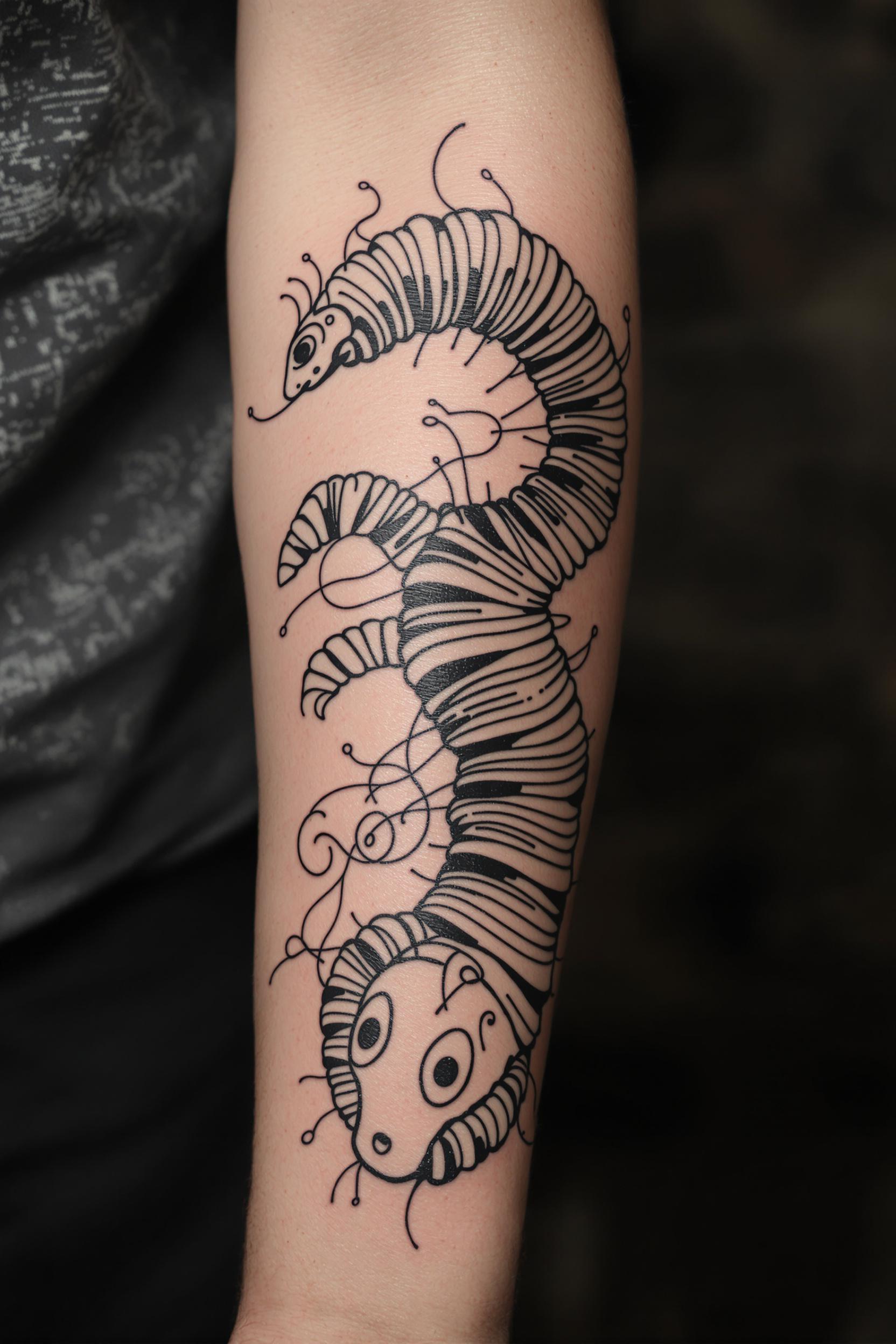 Twisted Worm Tattoo Art