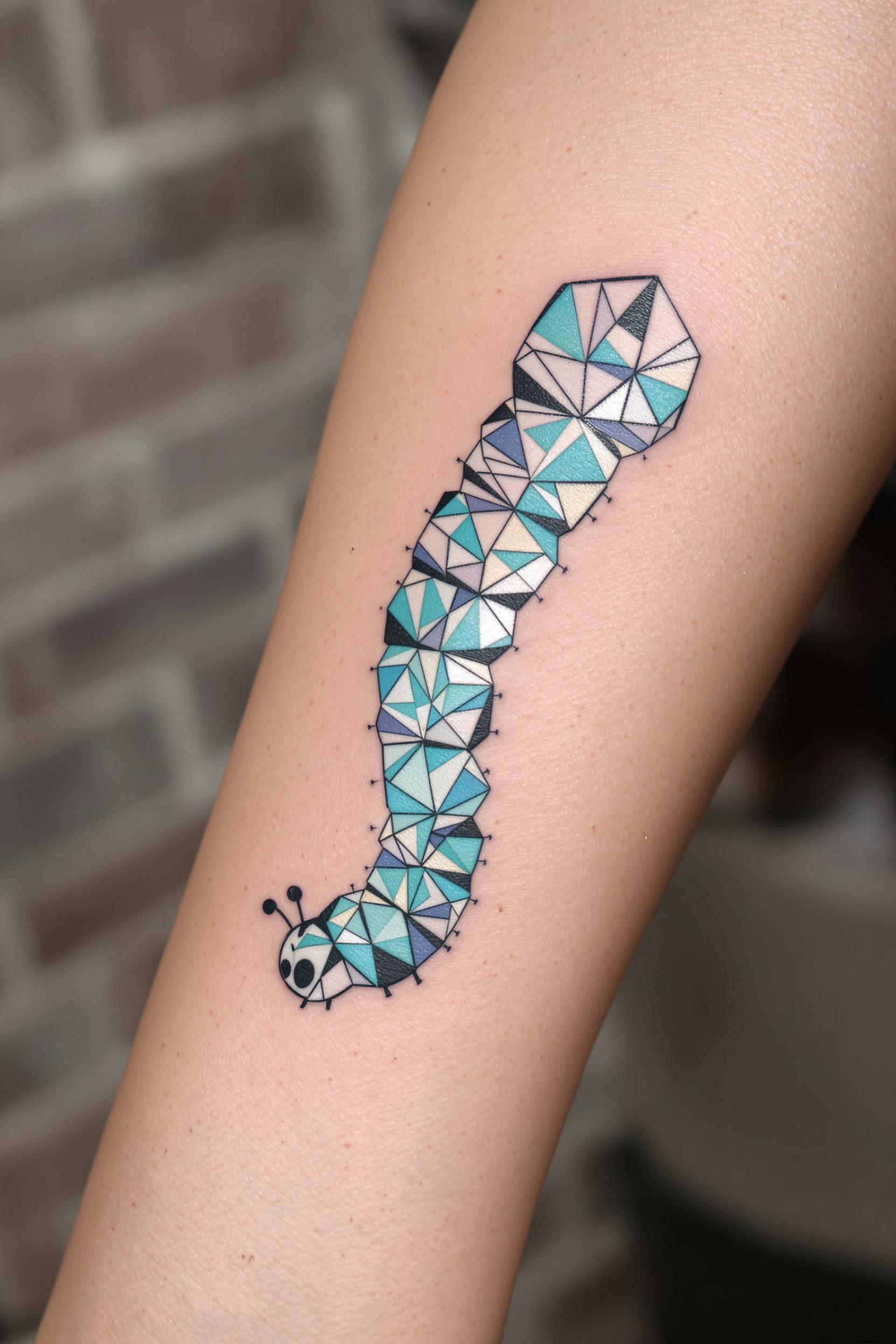Vibrant Caterpillar Tattoo Delight