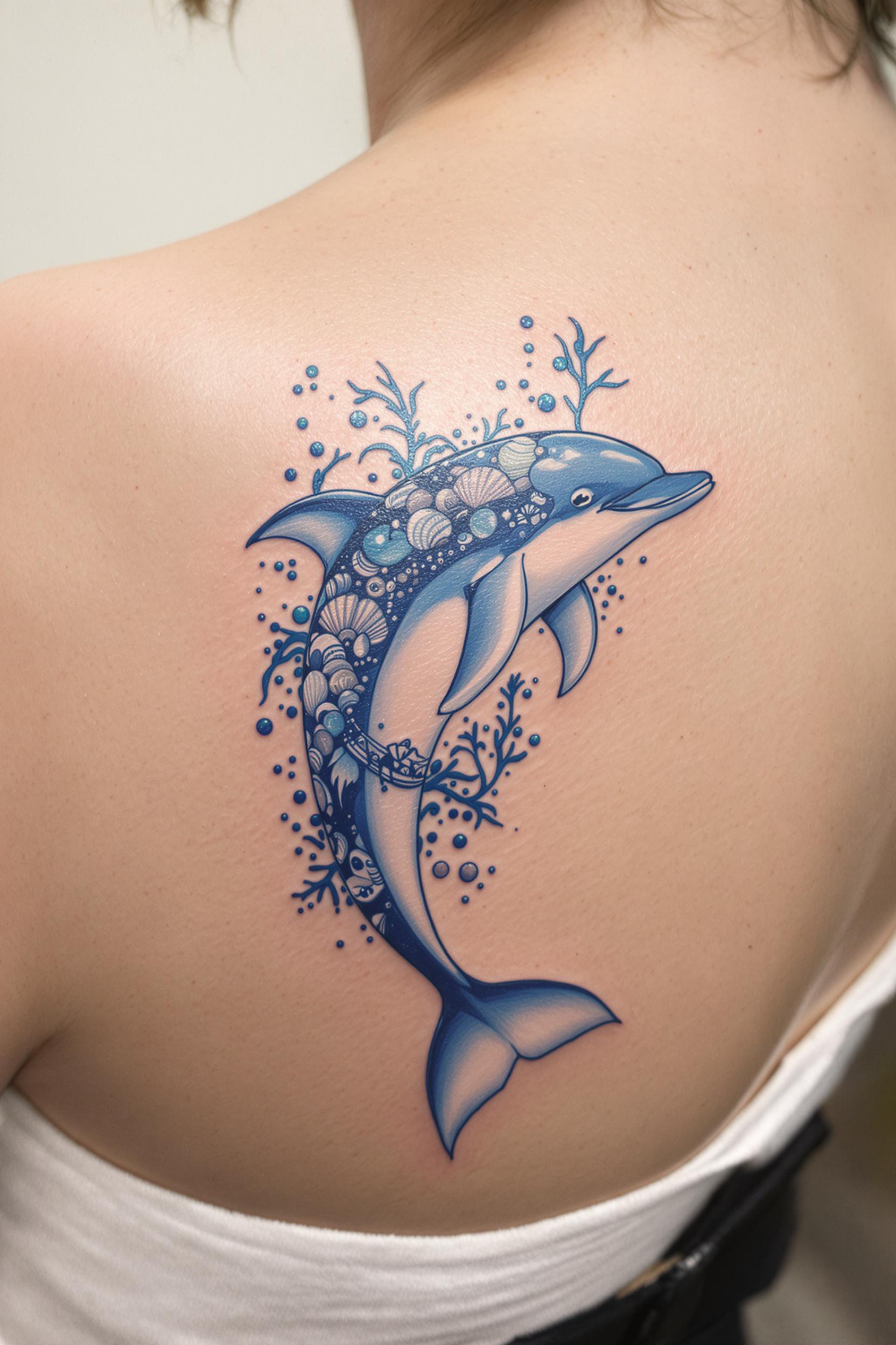 Vibrant Dolphin Tattoo Art