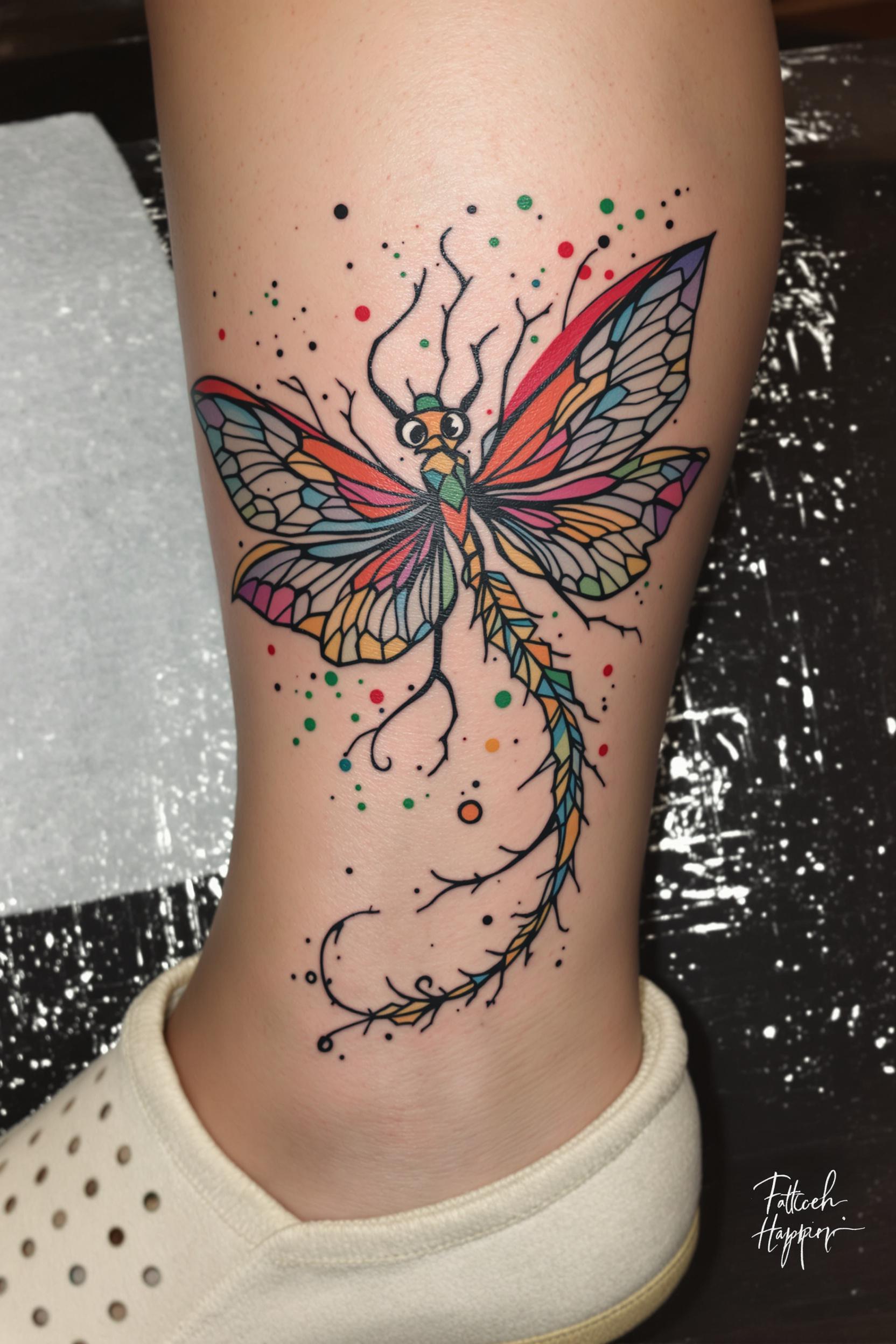 Vibrant Dragonfly Tattoo Art