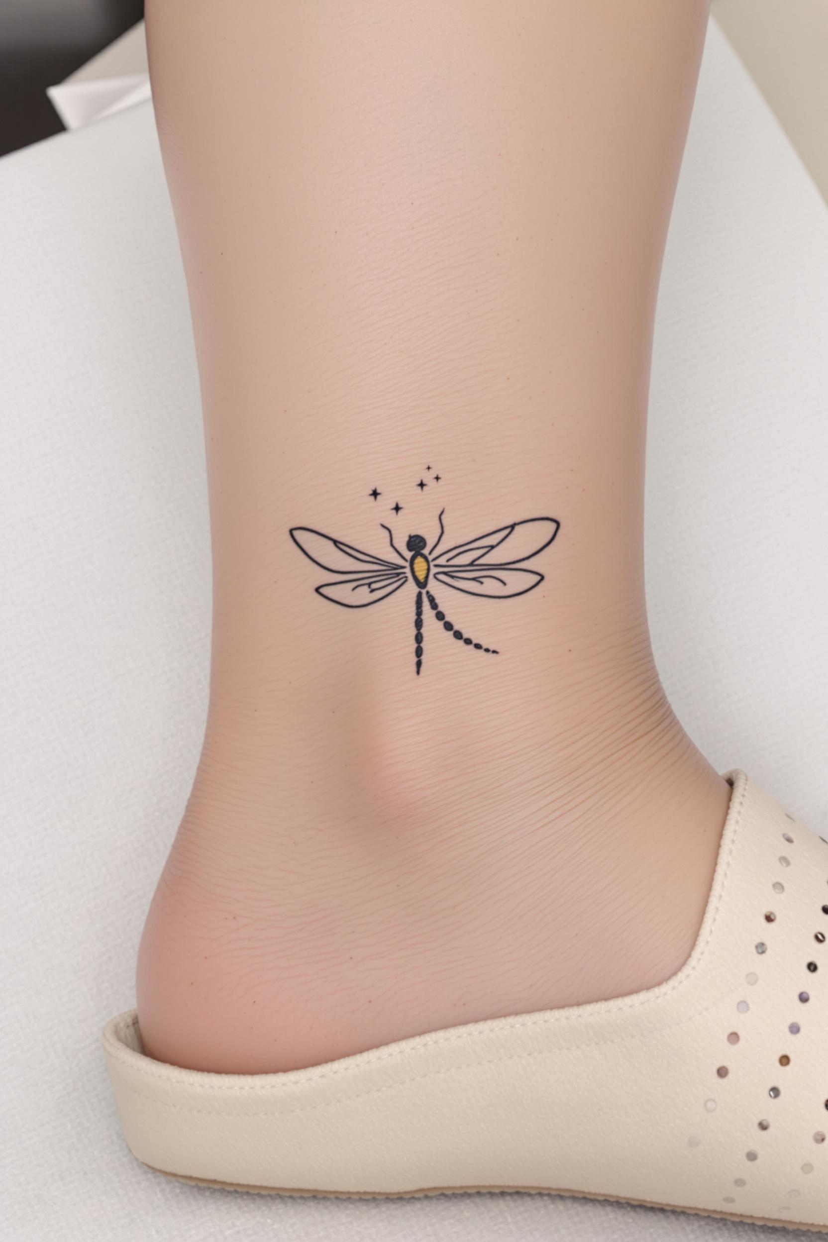 Whimsical Dragonfly and Stars