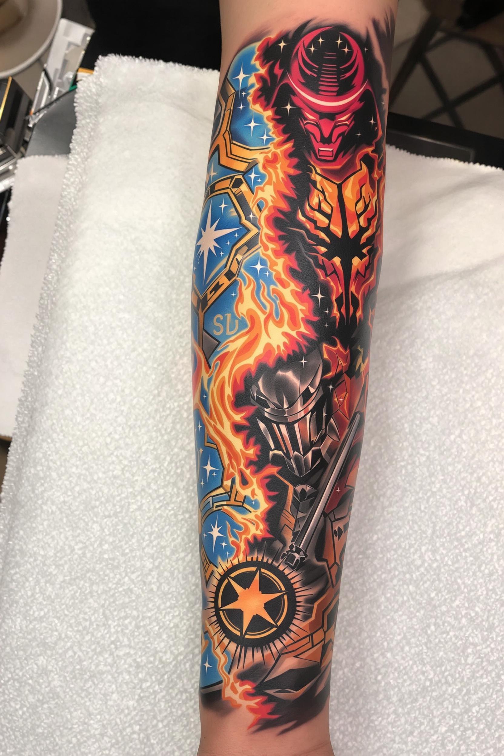 Fiery Futuristic Ink Masterpiece