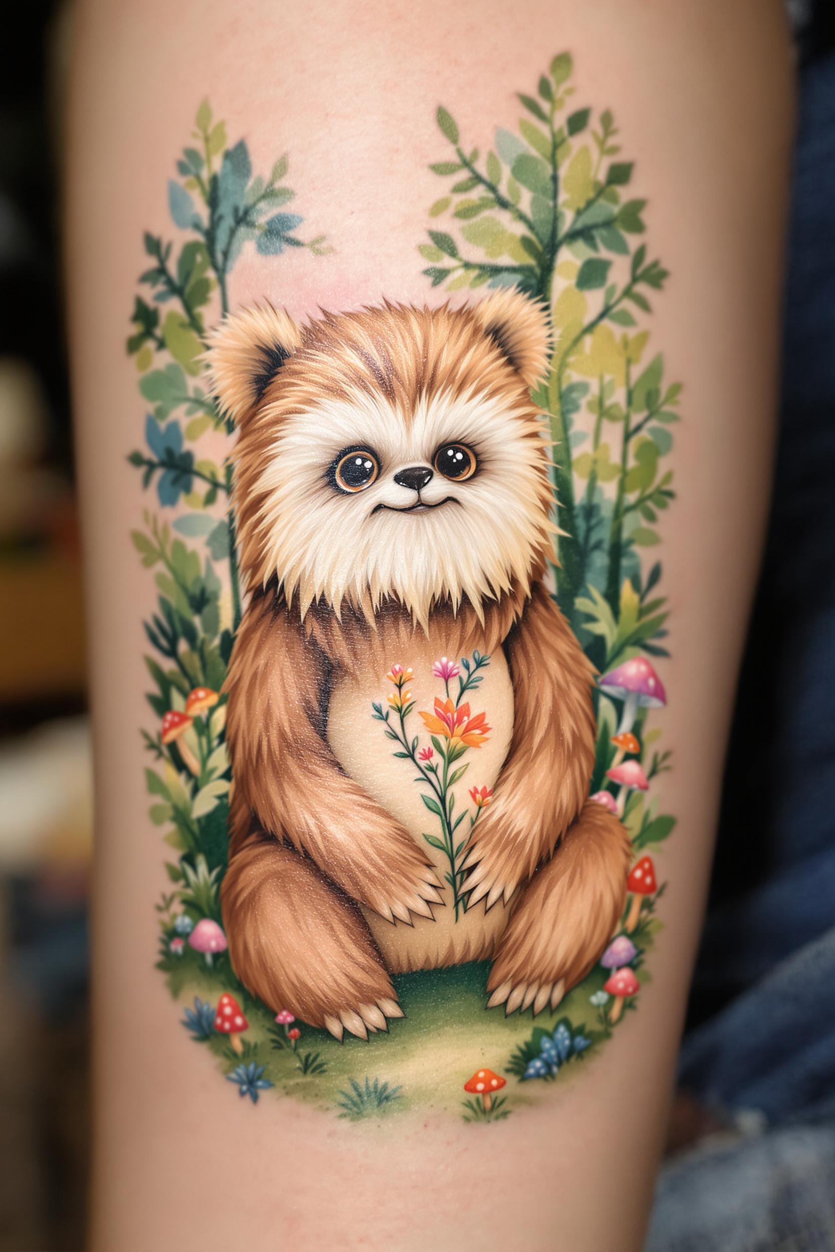 Whimsical Bear Ink Design