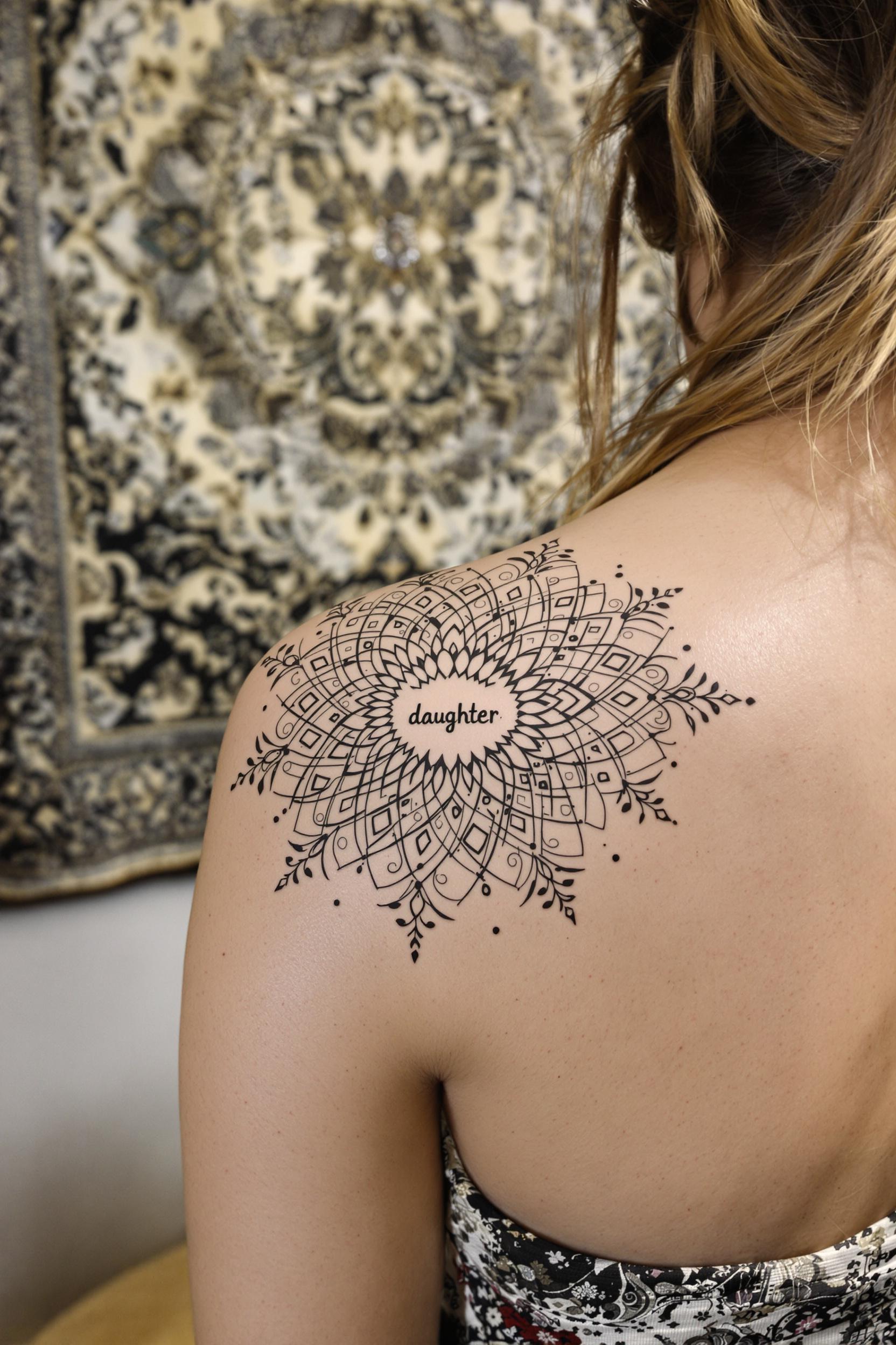Mandala Tattoo Celebrating Daughter
