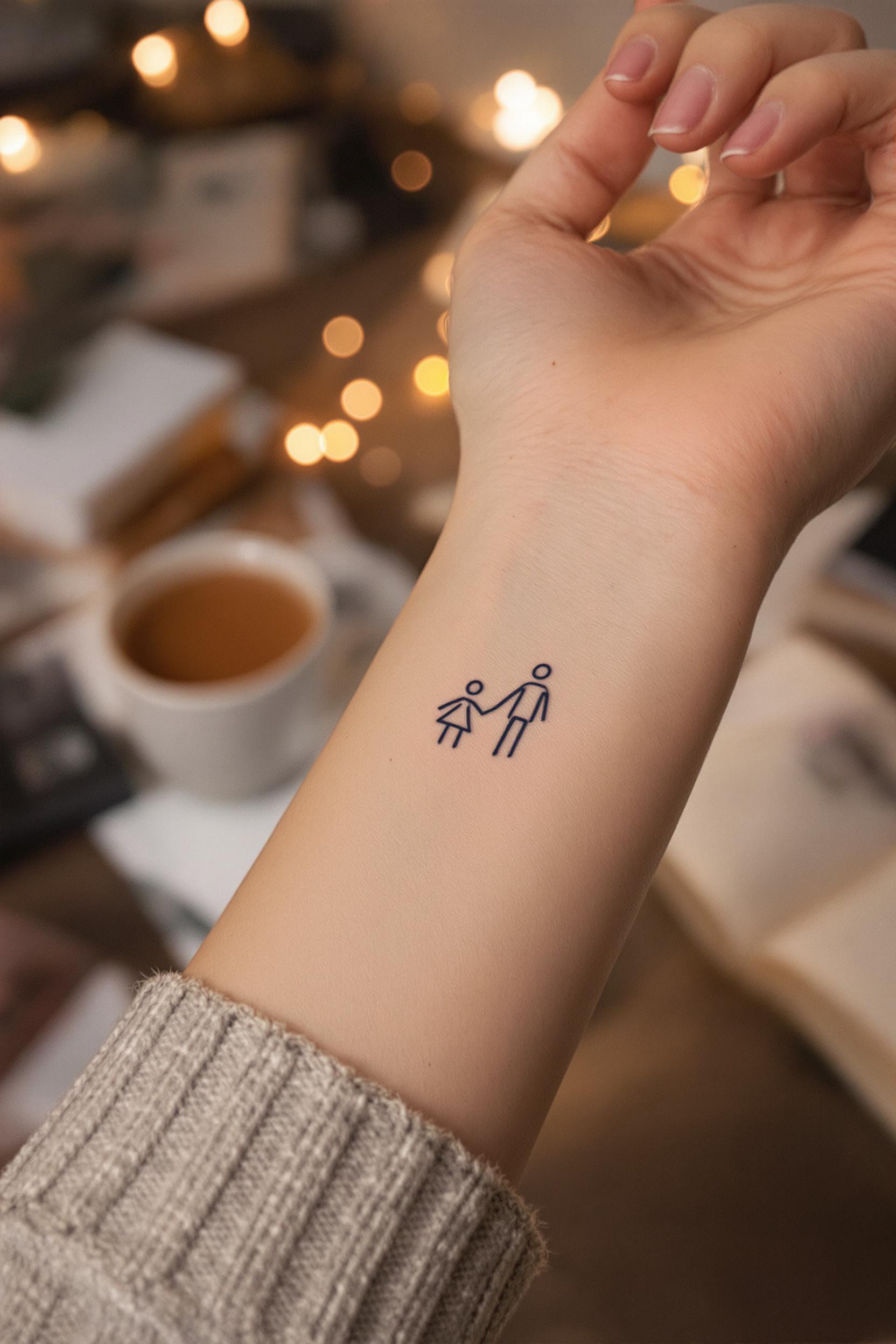 Stick Figures Holding Hands