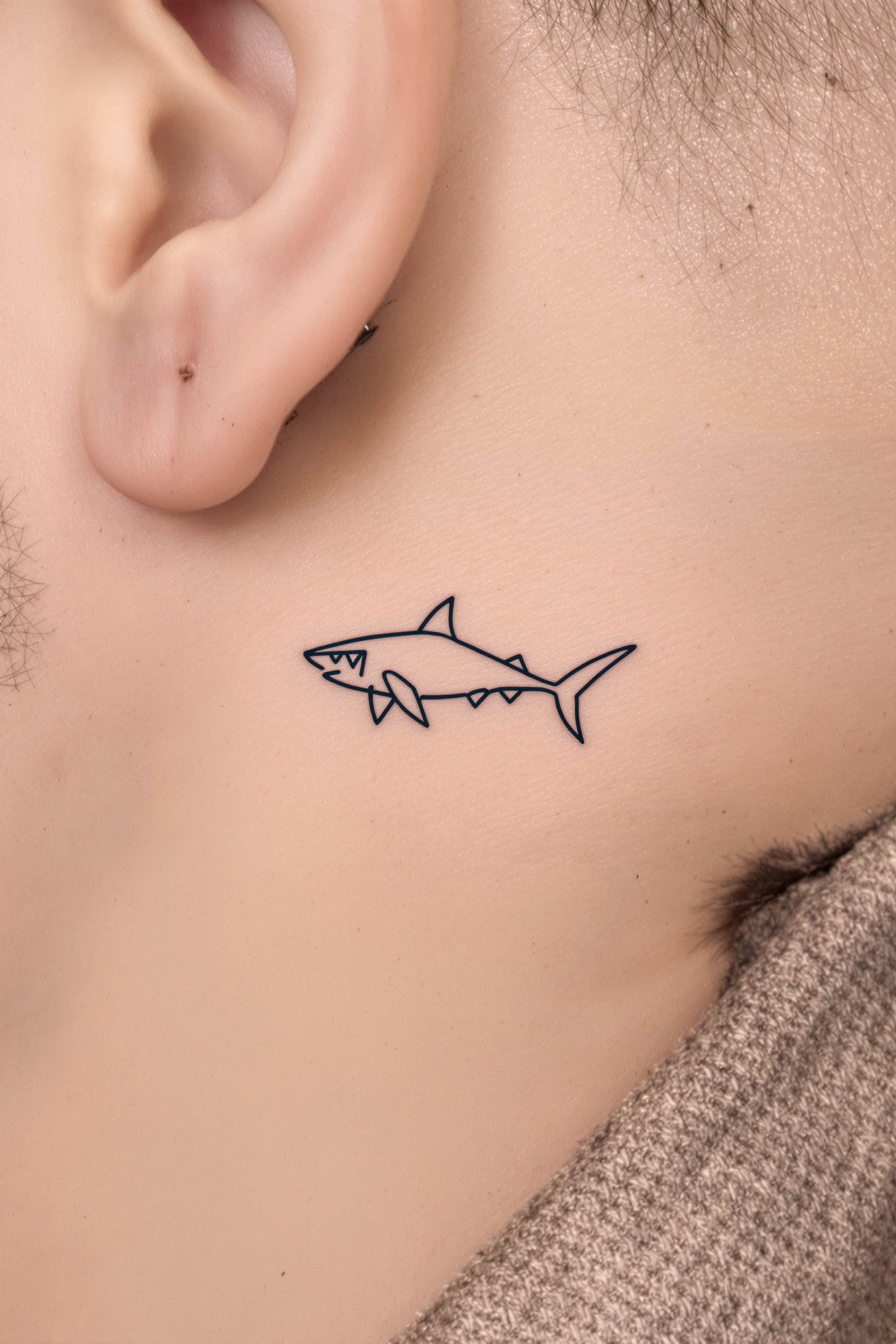 Bold Minimalist Shark Ink