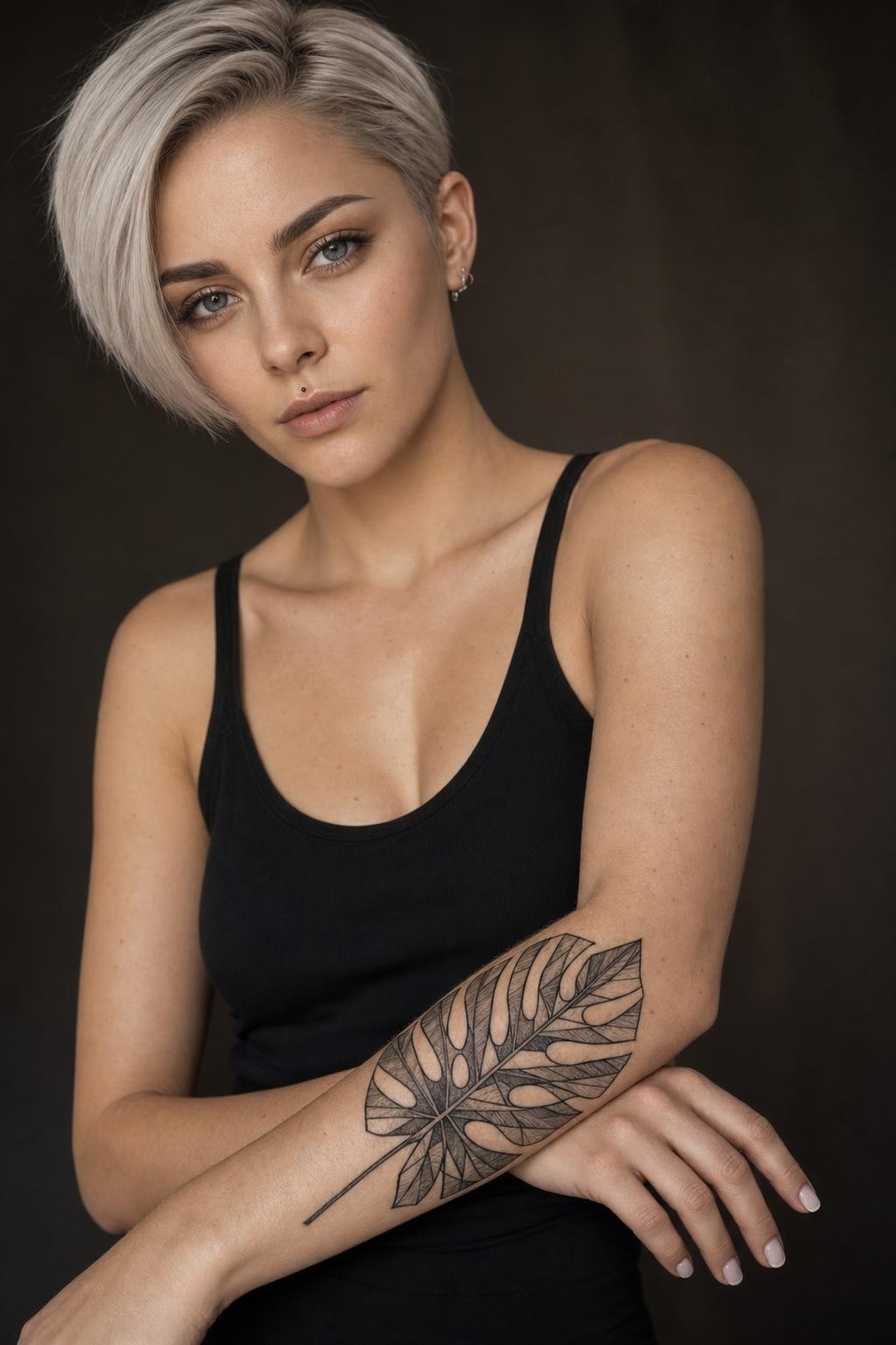 Bold Monstera Leaf Forearm Tattoo
