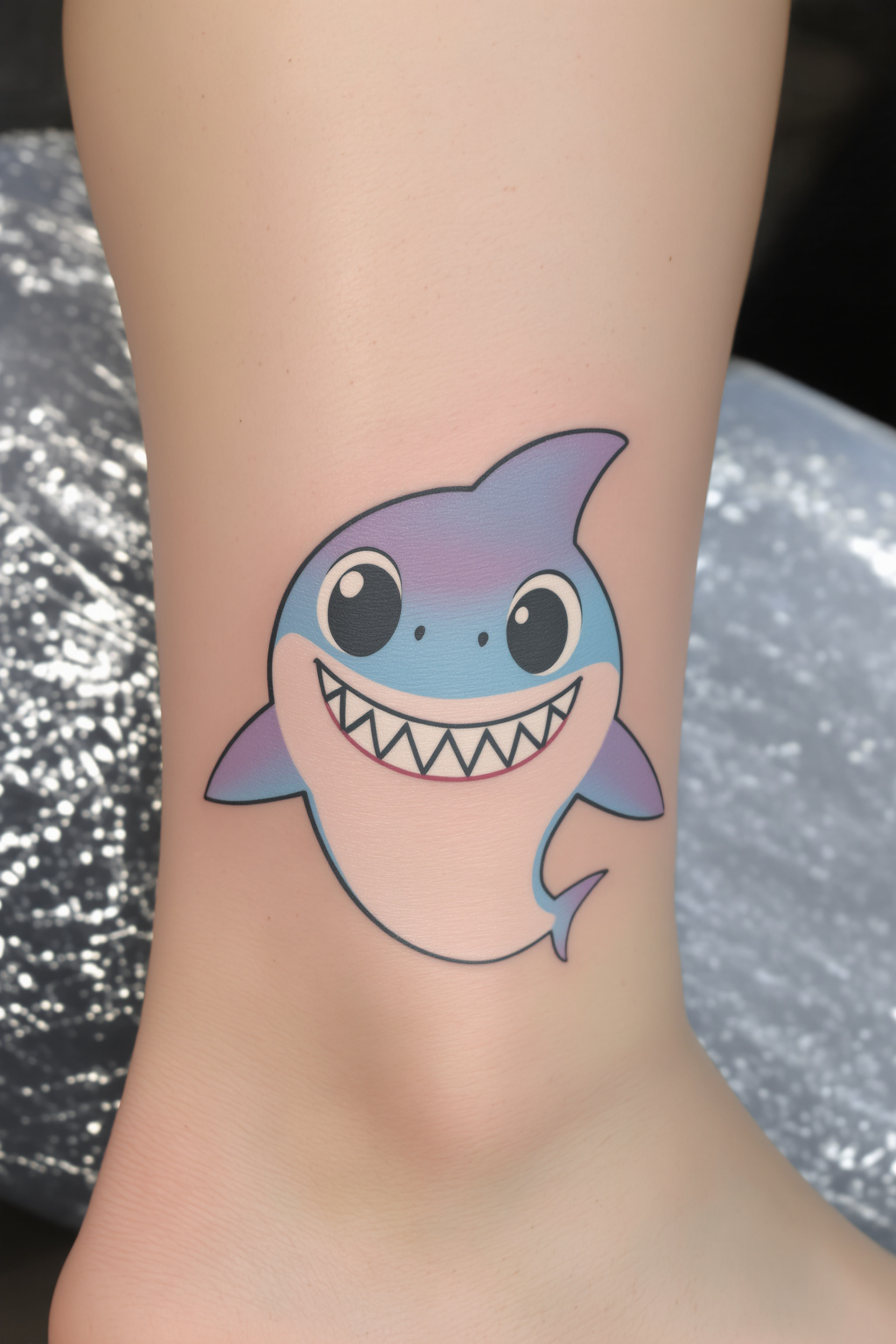 Charming Cartoon Shark Ink