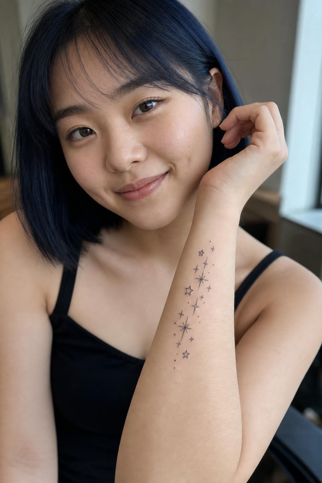 Sparkling Star Forearm Tattoo Vibes